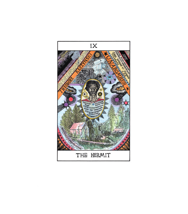 IX The Hermit- Theodore Kaczynski/ Unabomber (Tarot) 2009/11