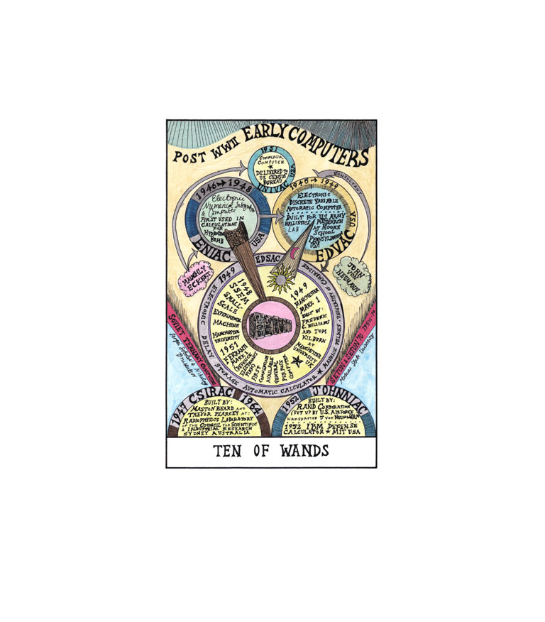 Ten of Wands - Post WWII Early Computers (tarot) 2009-11