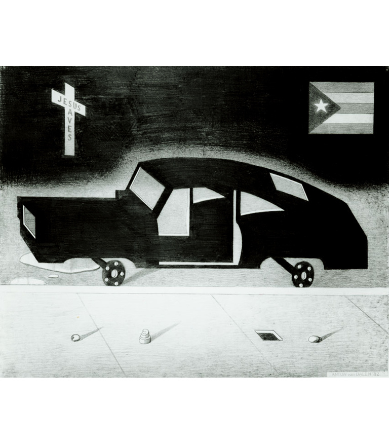 1982 Car, Jesus Saves and P.R. Flag