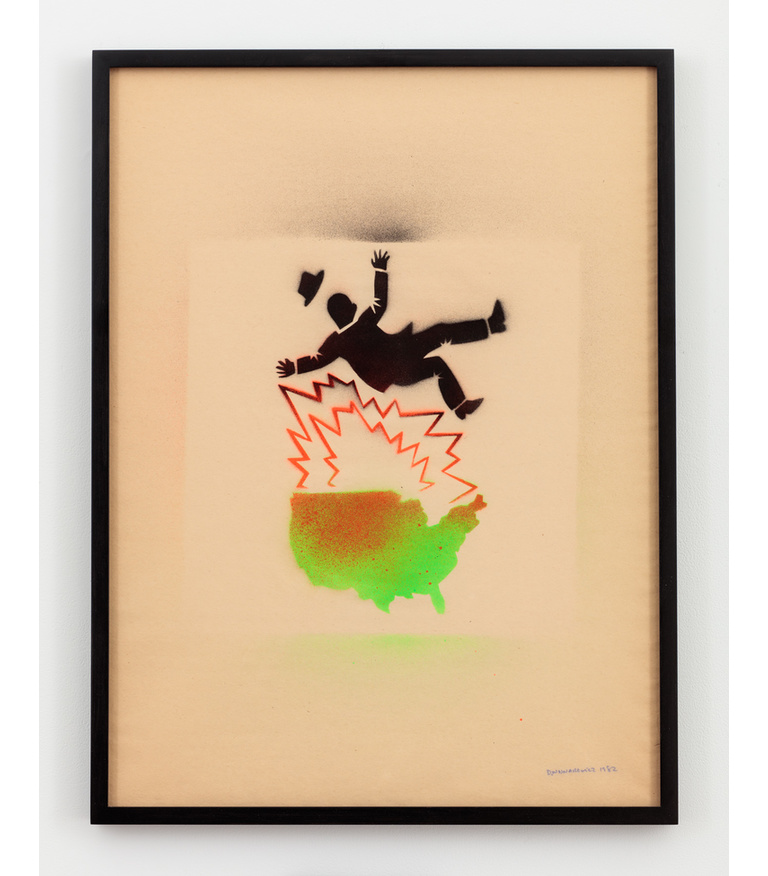 Untitled (Falling Man and Map of USA)