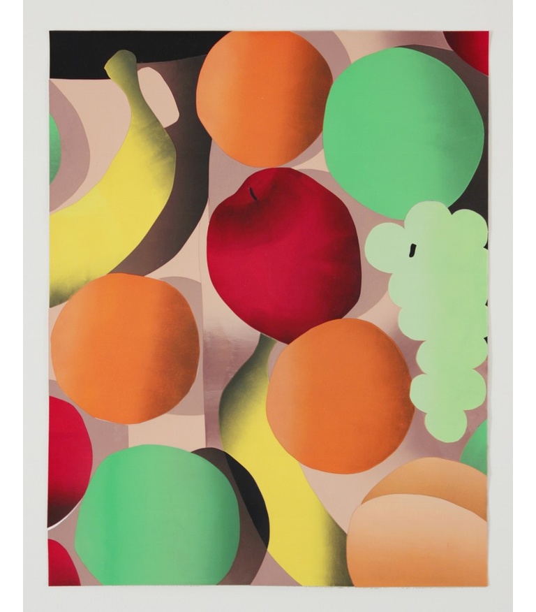 Fruit, Acrylic on cut paper 