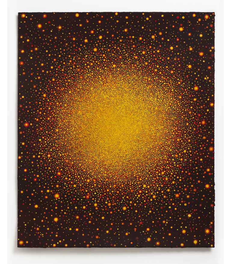 Untitled (Yellow Red Sun on Black Red)