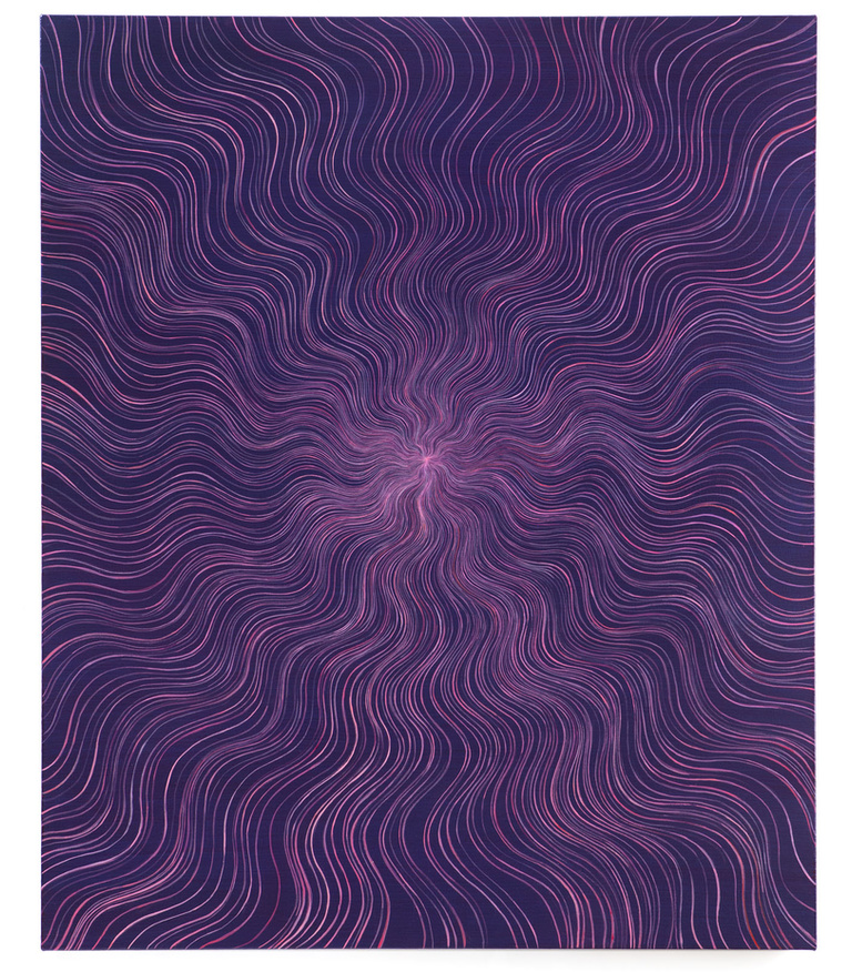 Untitled (Pink Wavy Ray on Purple)