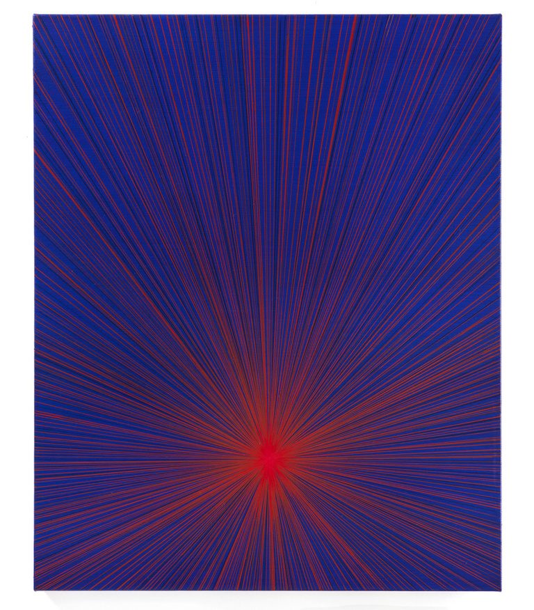 Untitled (Red Beam on Blue)