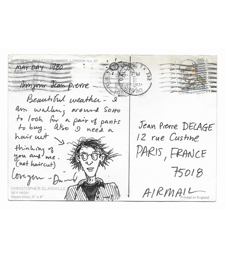 Jean Pierre Archive (May 1, 1980 Postcard with Self-Portrait)