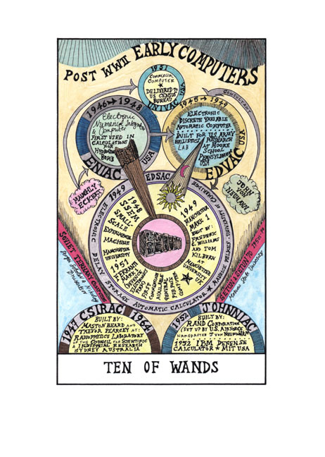 Ten of Wands - Post WWII Early Computers (tarot) 2009-11