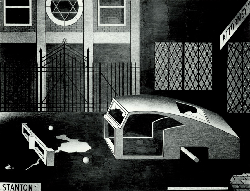 Night Synagogue and Stripped Car 1976