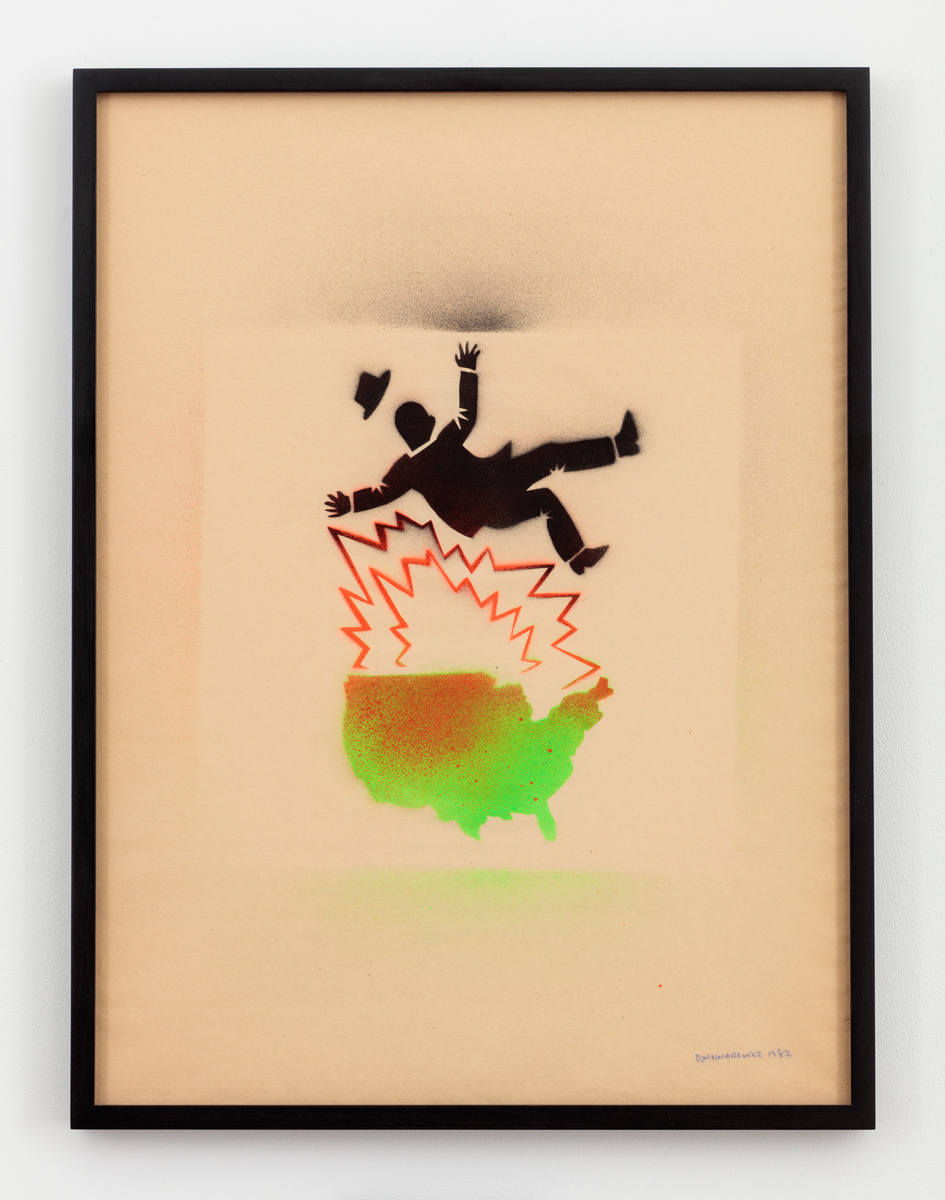 Untitled (Falling Man and Map of USA)