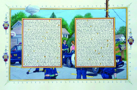 American Qur'an/Sura 28 (B) 2013, ink and gouache on paper, 16 x 24 inches