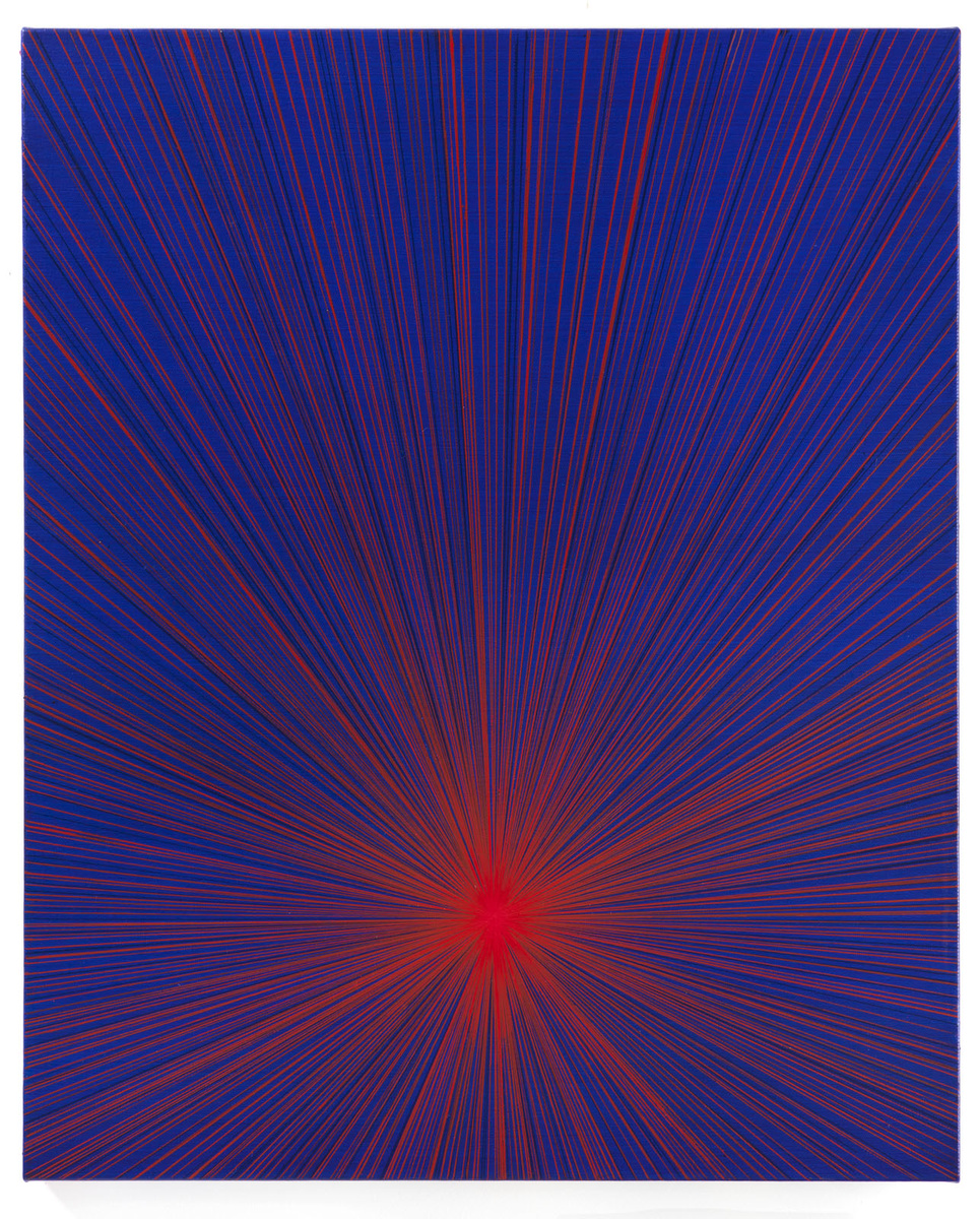 Untitled (Red Beam on Blue)