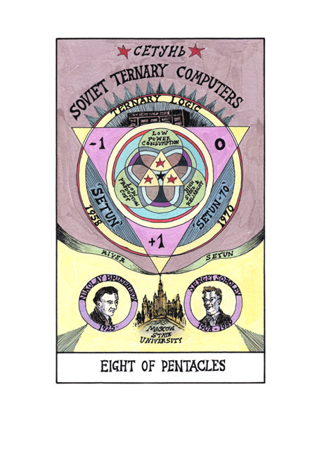 Eight of Pentacles - Soviet Ternary Computers (tarot) 2009-11