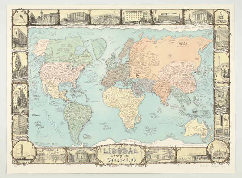 A Liberal Map of the World (collaboration with Elyse Pignolet) 2011