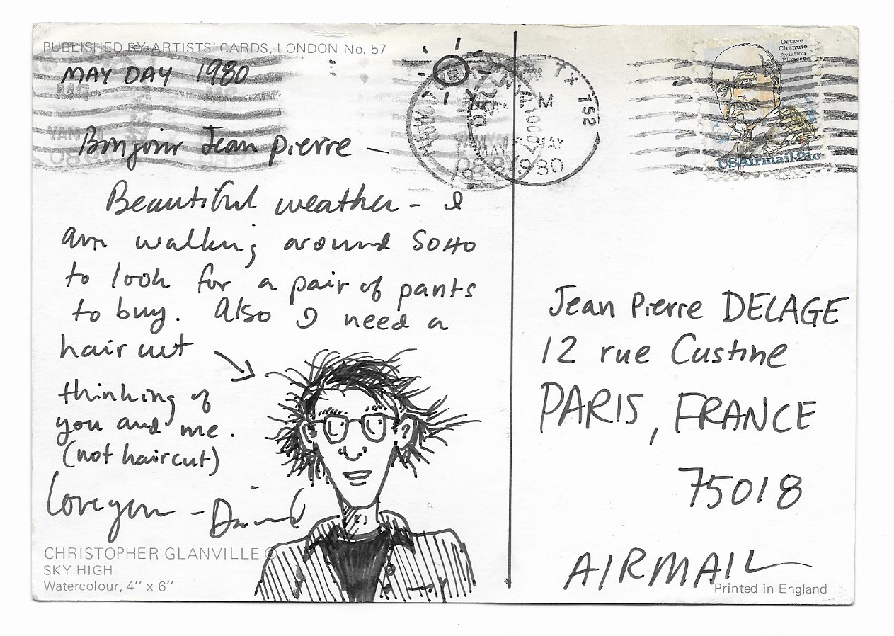 Jean Pierre Archive (May 1, 1980 Postcard with Self-Portrait)